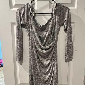 Gray long sleeve/shoulder cut out dress